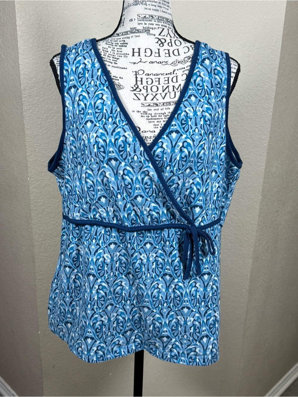 Venezia Blue Multi-Print Wrap Tank